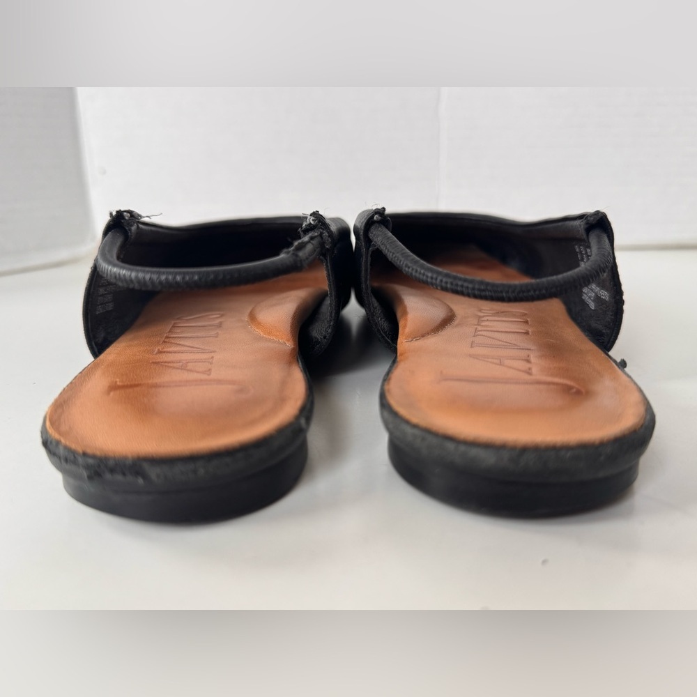 Eric Javits Peyton Black Leather Slingback Flat Shoes Women’s Size 8 - Picture 7 of 13